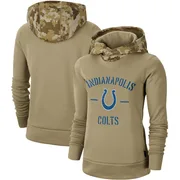 Women's Indianapolis Colts Khaki 2019 Salute to Service Therma Pullover Hoodie