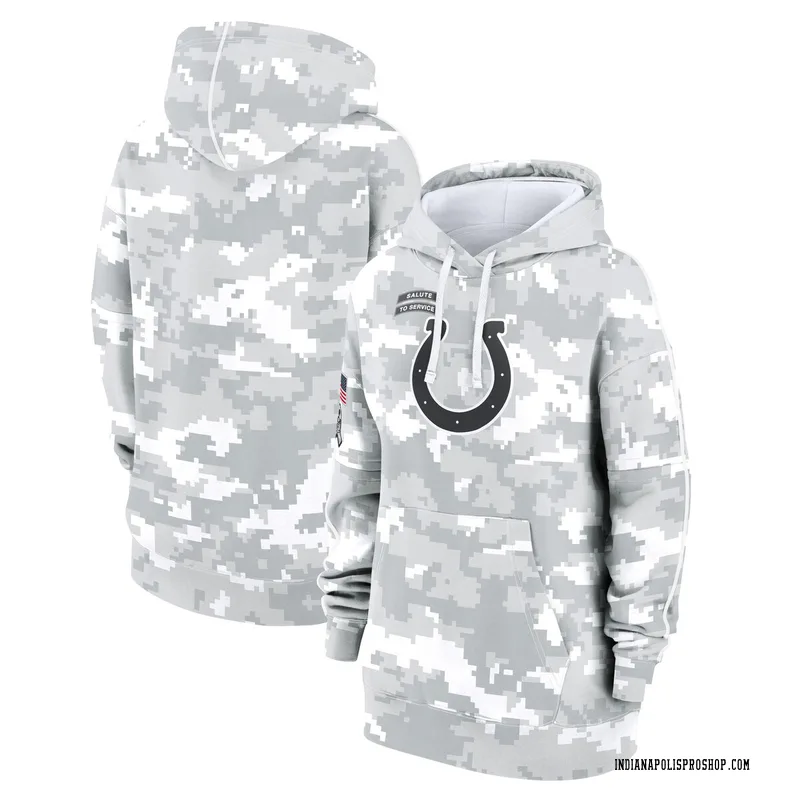 Arctic Camo Women's Indianapolis Colts 2024 Salute To Service Club Fleece Pullover Hoodie