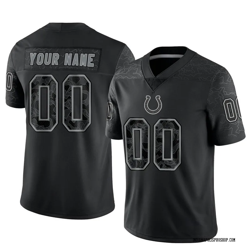 Black Men's Custom Indianapolis Colts Limited Reflective Jersey