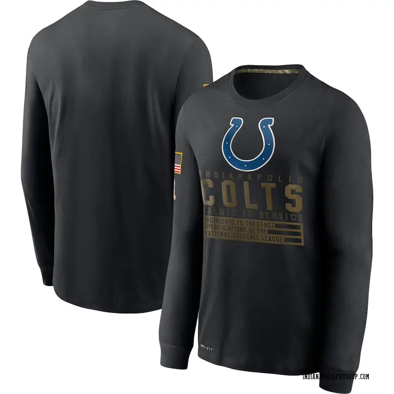 Men's NFL X Staple Black Indianapolis Colts World Renowned Long Sleeve T- Shirt