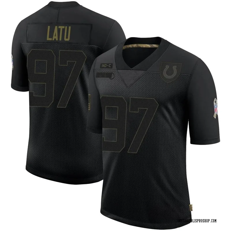 Black Men's Laiatu Latu Indianapolis Colts Limited 2020 Salute To Service Jersey