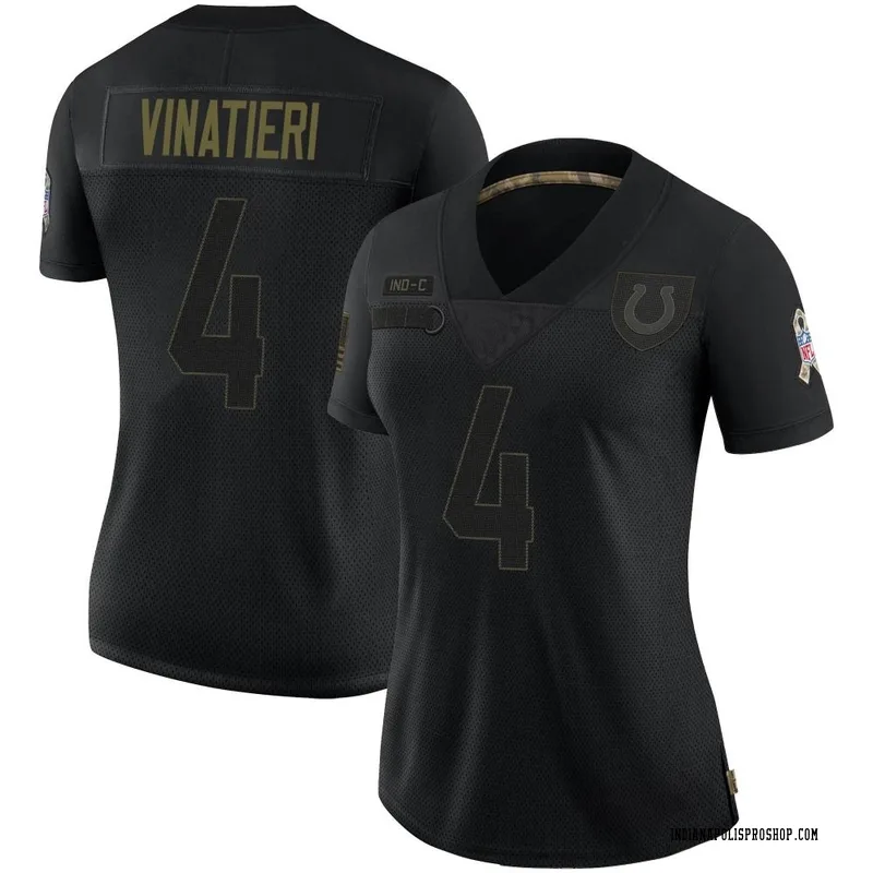 Black Women's Adam Vinatieri Indianapolis Colts Limited 2020 Salute To Service Jersey