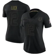 Black Women's Andrew Luck Indianapolis Colts Limited 2020 Salute To Service Jersey