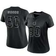 Black Women's Jelani Woods Indianapolis Colts Limited Reflective Jersey