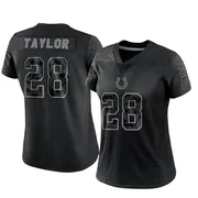 Black Women's Jonathan Taylor Indianapolis Colts Limited Reflective Jersey