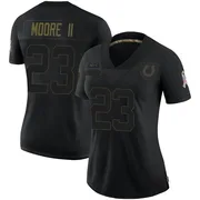 Black Women's Kenny Moore II Indianapolis Colts Limited 2020 Salute To Service Jersey