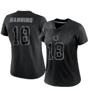 Black Women's Peyton Manning Indianapolis Colts Limited Reflective Jersey