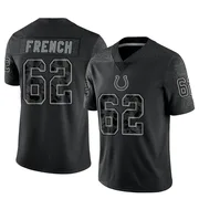 Black Youth Wesley French Indianapolis Colts Limited Reflective Jersey