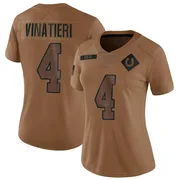 Brown Women's Adam Vinatieri Indianapolis Colts Limited 2023 Salute To Service Jersey