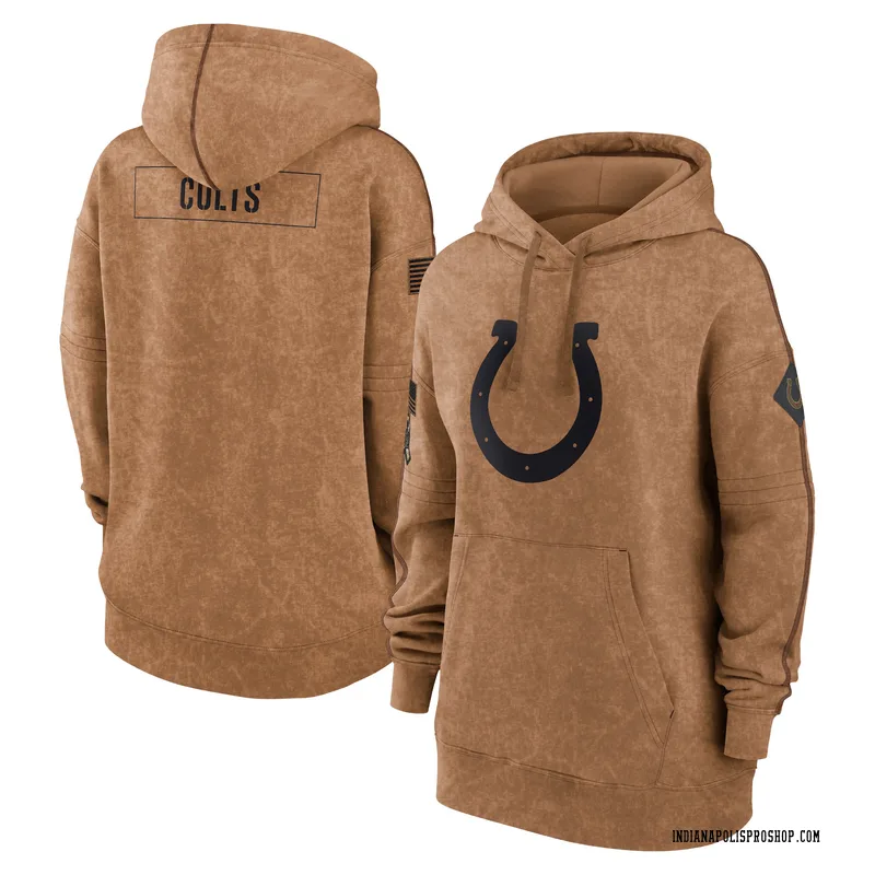 Brown Women's Indianapolis Colts 2023 Salute to Service Pullover Hoodie