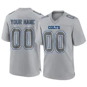 Gray Men's Custom Indianapolis Colts Game Atmosphere Fashion Jersey