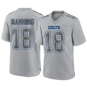 Gray Men's Peyton Manning Indianapolis Colts Game Atmosphere Fashion Jersey