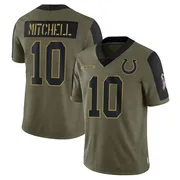 Olive Men's Adonai Mitchell Indianapolis Colts Limited 2021 Salute To Service Jersey