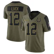 Olive Men's Andrew Luck Indianapolis Colts Limited 2021 Salute To Service Jersey