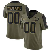 Olive Men's Custom Indianapolis Colts Limited 2021 Salute To Service Jersey