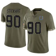 Olive Men's Grover Stewart Indianapolis Colts Limited 2022 Salute To Service Jersey