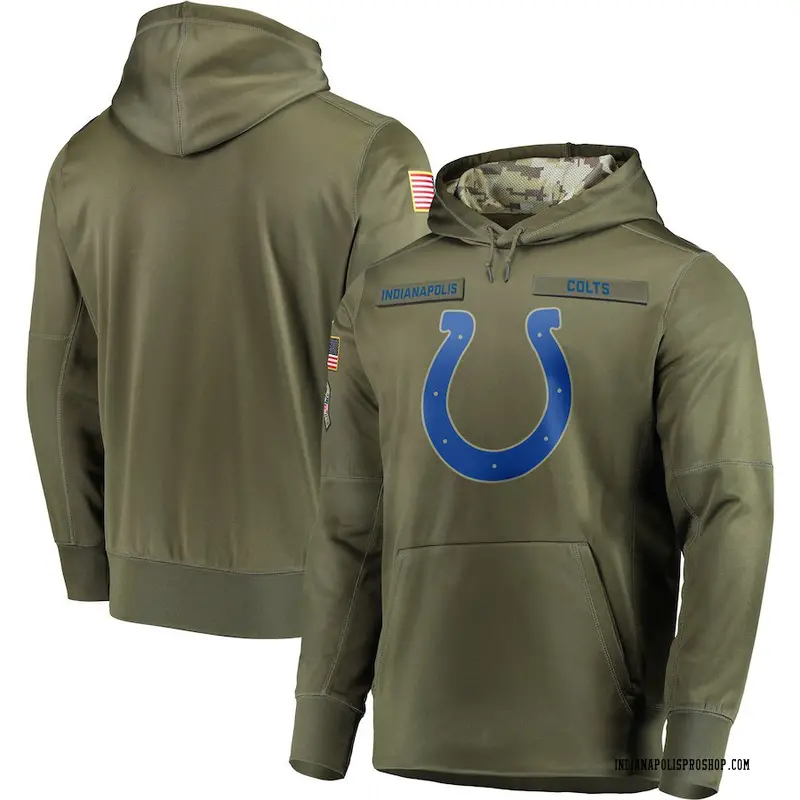 Olive Men's Indianapolis Colts 2018 Salute to Service Sideline Therma ...