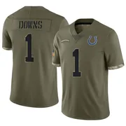 Olive Men's Josh Downs Indianapolis Colts Limited 2022 Salute To Service Jersey