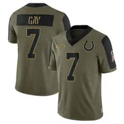 Olive Men's Matt Gay Indianapolis Colts Limited 2021 Salute To Service Jersey