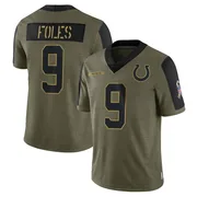 Olive Men's Nick Foles Indianapolis Colts Limited 2021 Salute To Service Jersey