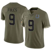 Olive Men's Nick Foles Indianapolis Colts Limited 2022 Salute To Service Jersey