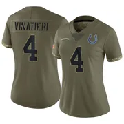 Olive Women's Adam Vinatieri Indianapolis Colts Limited 2022 Salute To Service Jersey