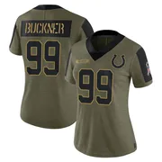 Olive Women's DeForest Buckner Indianapolis Colts Limited 2021 Salute To Service Jersey