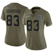 Olive Women's Kylen Granson Indianapolis Colts Limited 2022 Salute To Service Jersey