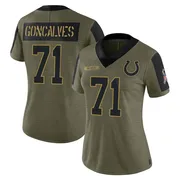 Olive Women's Matt Goncalves Indianapolis Colts Limited 2021 Salute To Service Jersey