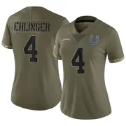 Olive Women's Sam Ehlinger Indianapolis Colts Limited 2022 Salute To Service Jersey