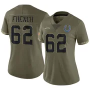 Olive Women's Wesley French Indianapolis Colts Limited 2022 Salute To Service Jersey