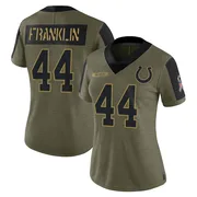 Olive Women's Zaire Franklin Indianapolis Colts Limited 2021 Salute To Service Jersey