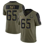 Olive Youth Atonio Mafi Indianapolis Colts Limited 2021 Salute To Service Jersey