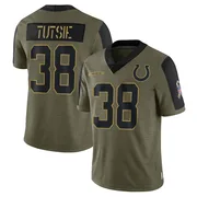 Olive Youth Michael Tutsie Indianapolis Colts Limited 2021 Salute To Service Jersey