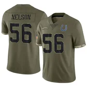 Olive Youth Quenton Nelson Indianapolis Colts Limited 2022 Salute To Service Jersey