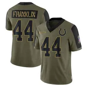 Olive Youth Zaire Franklin Indianapolis Colts Limited 2021 Salute To Service Jersey