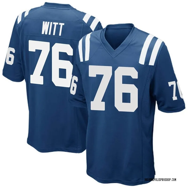 Royal Blue Men's Jake Witt Indianapolis Colts Game Team Color Jersey