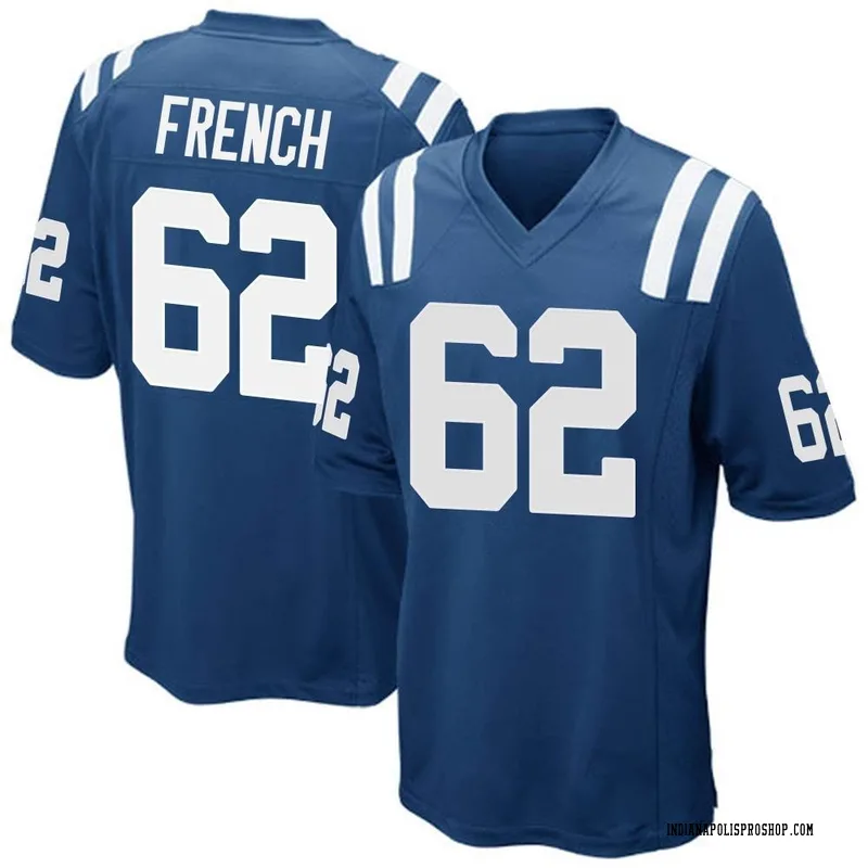 Royal Blue Men's Wesley French Indianapolis Colts Game Team Color Jersey