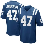 Royal Blue Youth Liam Anderson Indianapolis Colts Game Team Color Jersey