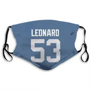 Royal Darius Leonard Indianapolis Colts Washable & Reusable Face Mask With PM2.5 Filter