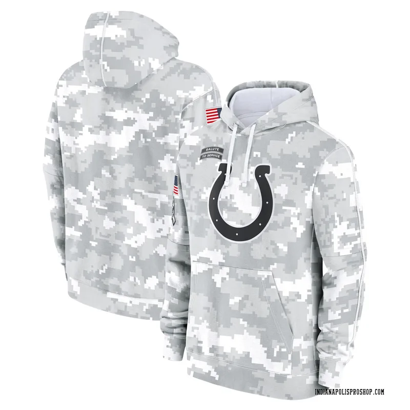 White/Gray Youth Indianapolis Colts 2024 Salute To Service Pullover Hoodie