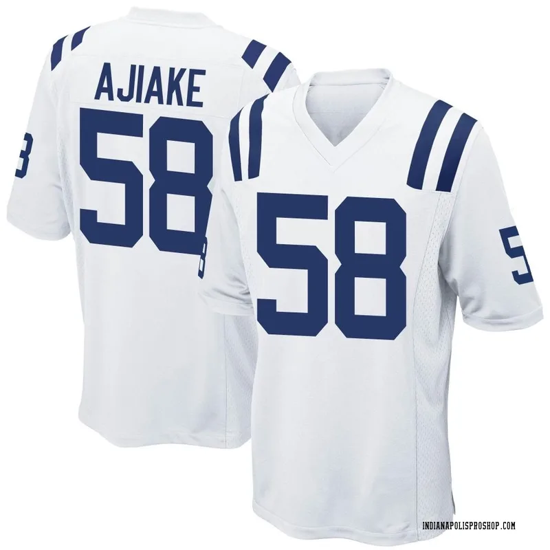 White Men's Austin Ajiake Indianapolis Colts Game Jersey