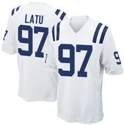 White Men's Laiatu Latu Indianapolis Colts Game Jersey